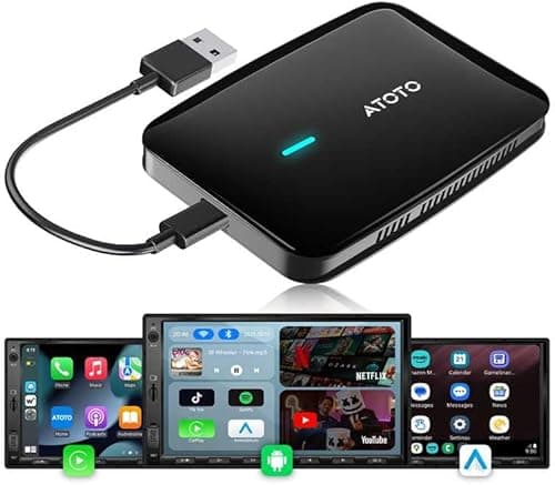 Magic AI Box Wireless CarPlay & Android Auto Adapter, Car Video Box for OEM Wired CP/AA, Dual WiFi & Bluetooth IoT Hub, Supports for Netflix/YouTube/TikTok/TF Card, DriveChat AI Voice(CB4A 2G+16G)