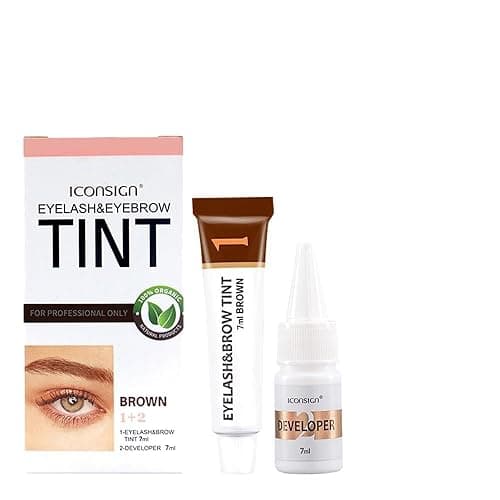 Lash & Brow Color Kit –Eyebrow Dye for Women & Professional Eyelash Color 7ml, Instant Natural Results, Easy-to-Use Eyelash Dye Kit for Salon/Home，Brown