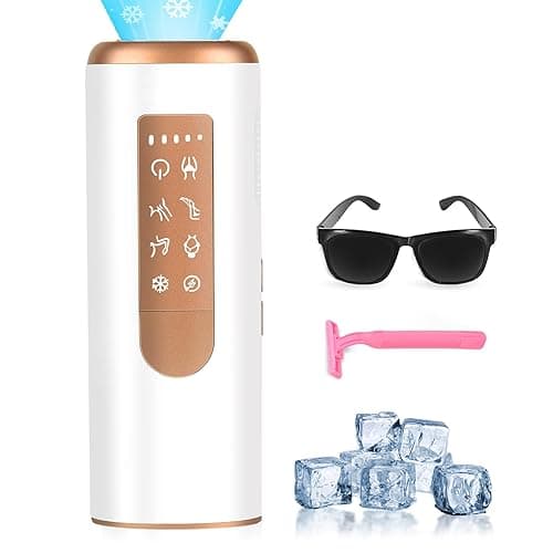 Laser Hair Removal, IPL Laser Hair Removal for Women and Men with 41°F Ice Cooling, Five Painless Smart Modes for Full Boby, 90% Visible Hair Reduction in 3 Weeks