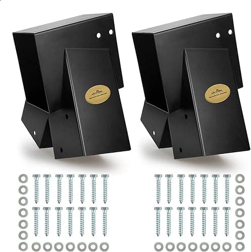 MIXXIDEA 2 Swing Set Brackets for Swing Set A-Frame Heavy Duty with All Mounting Hardware, Black (2 Brackets-Black)