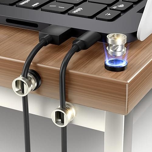 Viaky Magnetic Cord Holder Charger Holders for Cords Metal Cable Management Adhesive Cable Clips Office Desk Accessories Wire Holder Organizer Neatly for Nightstand Office Car Desk(3 Pack)