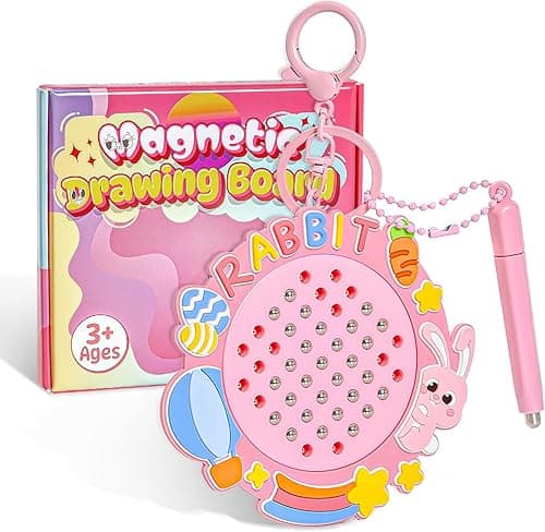 Easter Basket Essentials,Toys for Girls Age 3 4 6 7 8,Sensory Fidget LearningToy,Birthday Gift,Bunny Magnetic Drawing Board for Toddlers Kids 3+,Valentines Day,Travel Magnet Game for Airplane Car Ride