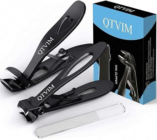 Toenail Clippers for Thick Nails for Men Seniors|3 Pack Ergonomic Long Handle Angled Head Toe Nail Clippers with Catcher|Premium Steel Wide Opening Fingernail Clipper-Heavy Duty Nail Clipper for women