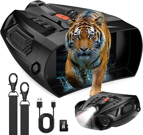 Night Vision Goggles, Derosko 4K Night Vision Binoculars with 4" HD Screen, 10X Digital Zoom Infrared Binoculars with 5000mAh Battery for Camping Hunting & Observation