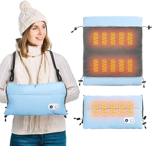 Hand Warmers Rechargeable with 10000mAh Power Bank, Portable Graphene Heated Electric Hand Warmer Pouch, 5 Level Adjustable Temperature for Women, Men, Kids, Hunting, Camping & Xmas Gifts