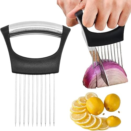 Onion Holder for, Lemon Slicer Onion Cutter for Slicing, Vegetable Cutter for Potato and Tomato, Avocados, Eggs, Food Slicer Assistant Tool for Slicing Fruit Lemon and Meat