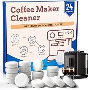 Coffee Maker Cleaner – Strong Descaler Cleaning Compatible With Nespresso, Keurig, Breville, Ninja, Remove Limescale, Calcium & Coffee Oils – Espresso & Drip Coffee Maker Accessories（24 pack）