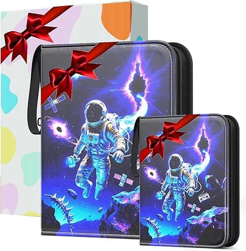 2-Pack Galaxy Card Binder 996 Pockets, 9 Pocket with 50 Removable Sleeves, 4 Pocket with 12 Sleeves, Trading Card Holder Album with Gift Box for Game/Sports Cards, Perfect Gifts for Christmas