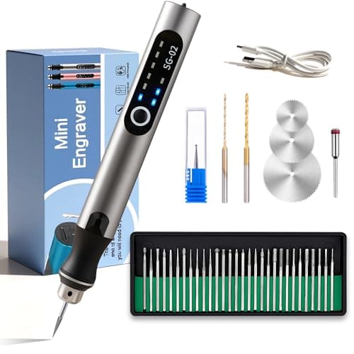 USB Rechargable Engraving Machines Pen with 35bits,Mini Electric Engraver Etching Machines Cordless Rotary Tools Engraved Jewelry Stone Metal Plastic Wood Resin Model