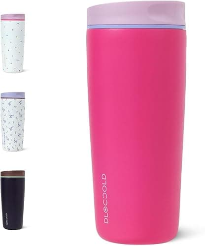 DLOCCOLD Insulated Stainless Steel Coffee Tumbler with Spill Resistant Lid, Reusable Iced Coffee Cup, Cup Holder Friendly Travel Coffee Mug, 20oz