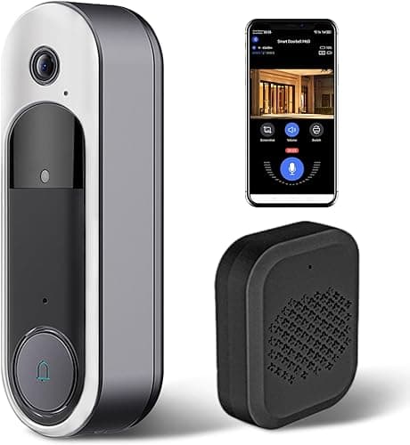 Wireless HD Video Doorbell Camera, Live View 2-Way Audio, Safe Doorbell with Night Vision, Cloud Storage, 2.4G Wi-Fi only