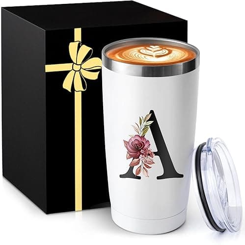 20 Oz Insulated Coffee Cup with Lid Stainless Steel Spill Leak Proof Heavy Large Reusable Thermal Travel Hot Tea Mug Camping Big Water Tumbler Custom Personalized Cool Women Mom Christmas Gift