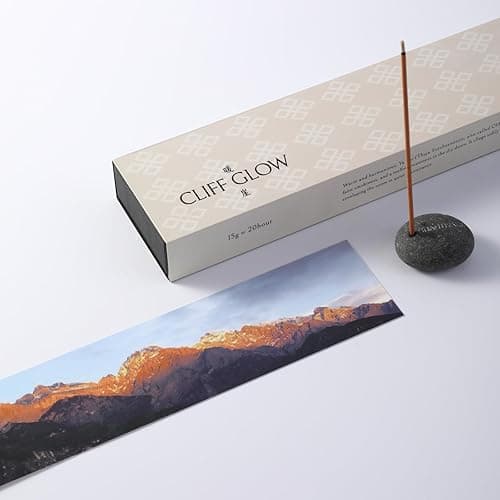100% Natural Incense Sticks with Holder, Rare Cliff Cypress Incense from Shangri-La for Inner Harmony & Balance Support, 40-Minute Burn, Low Smoke, Non-Toxic, Valentines Day Gift Set