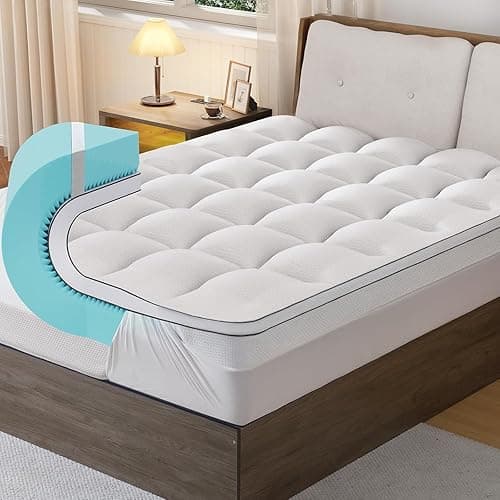 4 Inch Memory Foam Mattress Topper Twin XL Size - Dual Layer 3 Inch Cooling Gel Memory Pad and 1 Inch Pillow Top Mattress Cover for Back Pain - 54" x 75" x 4"