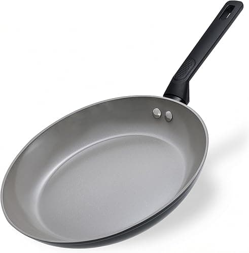 11 Inch Nonstick Frying Pan Skillet, Ceramic Frying Pan, Non Toxic Healthy Ceramic Coating, Suitable for All Stovetops, PTFE PFOA PFOS Free, Black