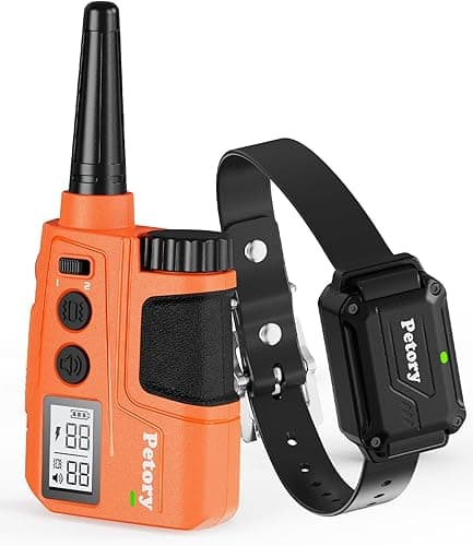 Petory Dog Training Collar - 3300FT Dog Training Collar with Remote, IPX7 Waterproof Electric Dog Collar with 4 Training Modes, Security Lock, Rechargeable eCollar for 15-120lbs Medium Large Dogs