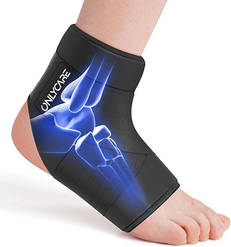 ONLYCARE Ankle Ice Pack Wrap for Swelling, Upgraded Gel Ice Pack Reusable, Hot Cold Therapy, Cold Pack for Sprained Ankle Injuries, Achilles Tendonitis, Plantar Fasciitis