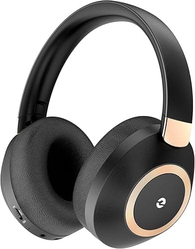 Active Noise Cancelling Headphones, 100H Playtime Headphones Wireless Bluetooth, Bluetooth Headphone with Mic, Over Ear Wireless Headphone with Deep Bass,Fast Charging for Travel