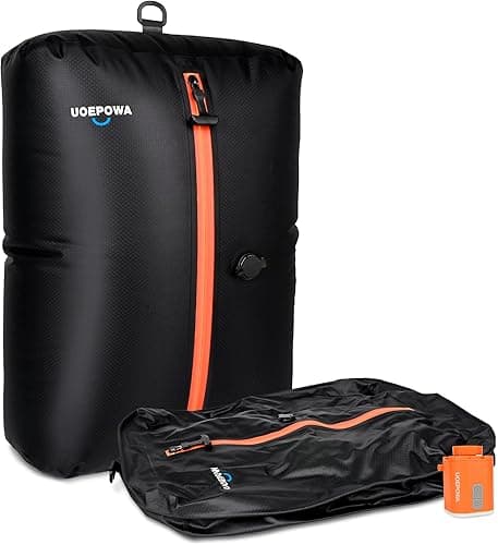 Travel Vacuum Storage Bags Reusable with Portable Handheld Electric Pump IP68 Waterproof, Space Saver Compression Bags for Suitcase, Backpack, Clothes Travel Storage, 11.8x17.3 (1-Pack Black)