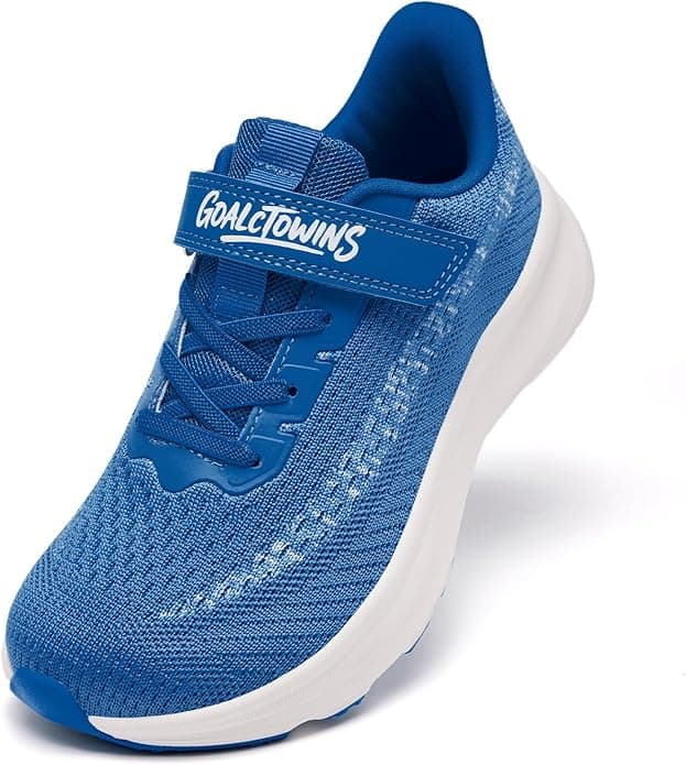 Wide Toe Box Shoes for Boys Girls,Non-Slip Walking Running Shoes with Hook and Loop for Little & Big Kids,Breathable Athletic Tennis Sneakers Size 1-13